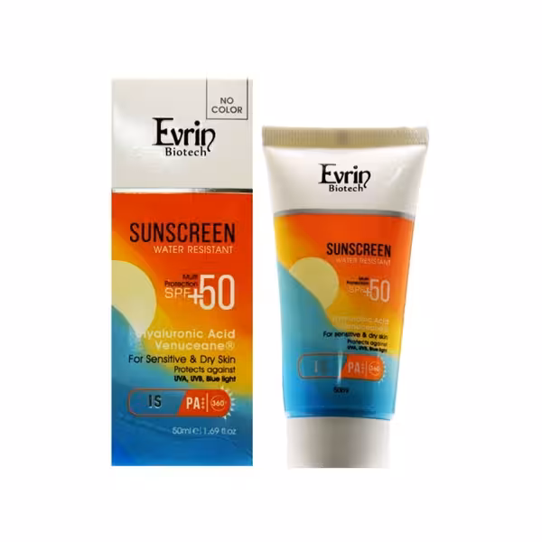کرم ضدآفتاب پوست حساس اورین حجم 50 میلی لیتر | Evrin SUN SCREEN CREAM for sensetive skin 50ml