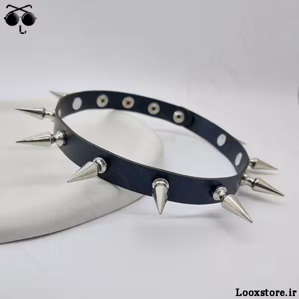 چوکر چرم با اسپایک مدل دار بلند