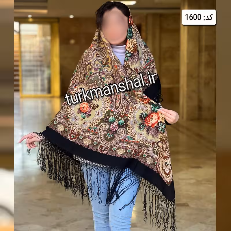 روسری ترکمنی پشمی کد 1600