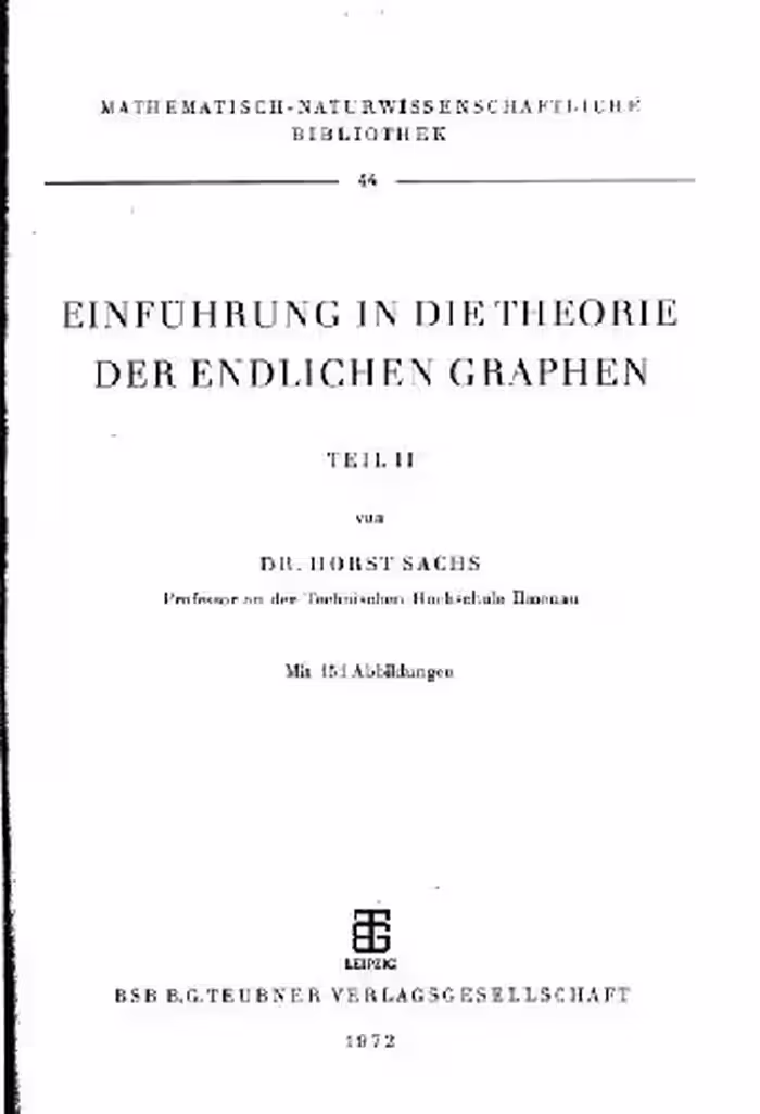 خرید و دانلود نسخه کامل کتاب Einfuhrung in die Theorie der endlichen Graphen, Teil