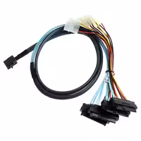 کابل تبدیل Mini SAS SFF-8643 به 4 پورت SFF8482 29Pin   برق 4 پین مدل SM141 - ایپکی