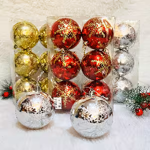 گوی کریسمس طرح برف اکلیلی 8 سانت کد 226