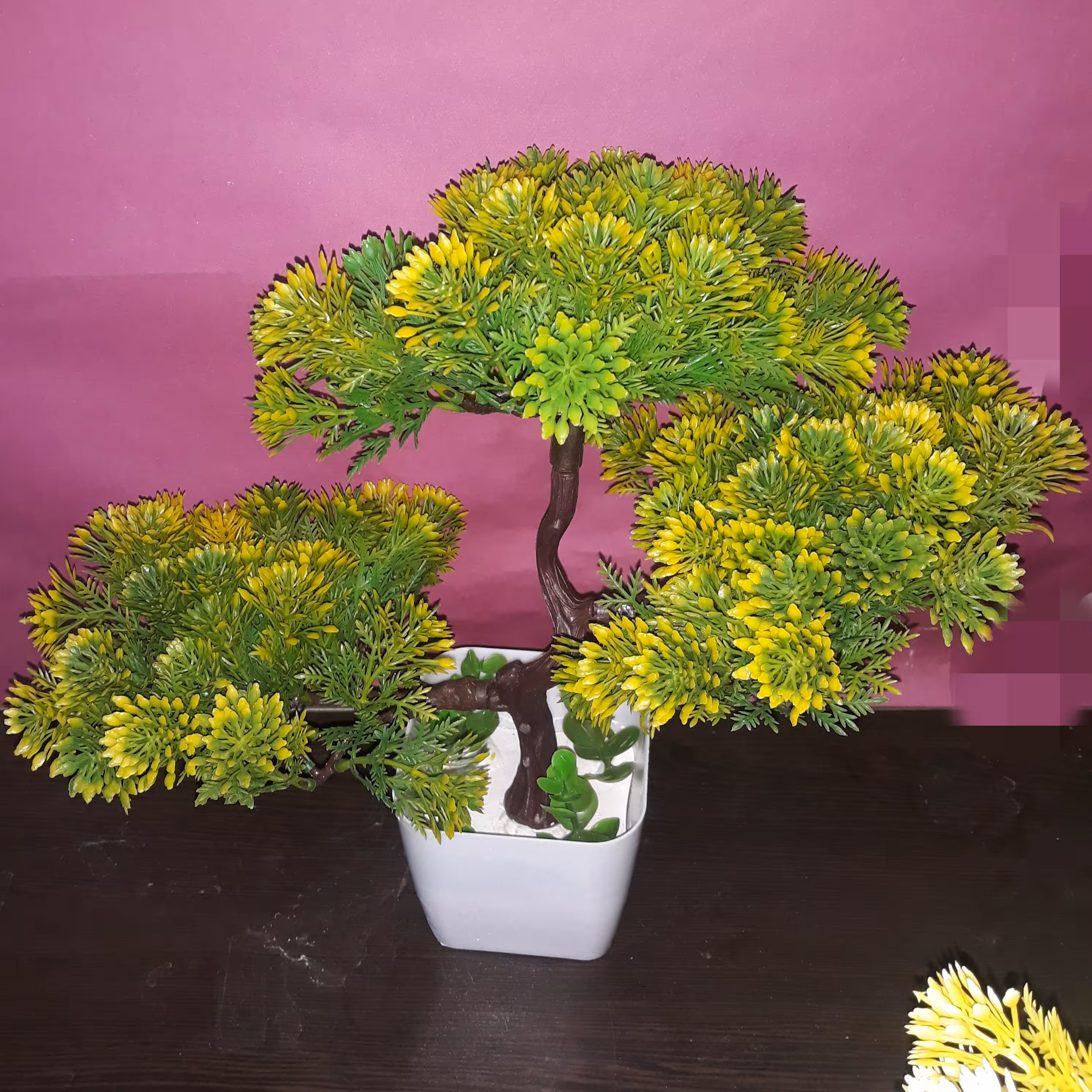 گل مصنوعی  بن سای سه کوپه سبز 