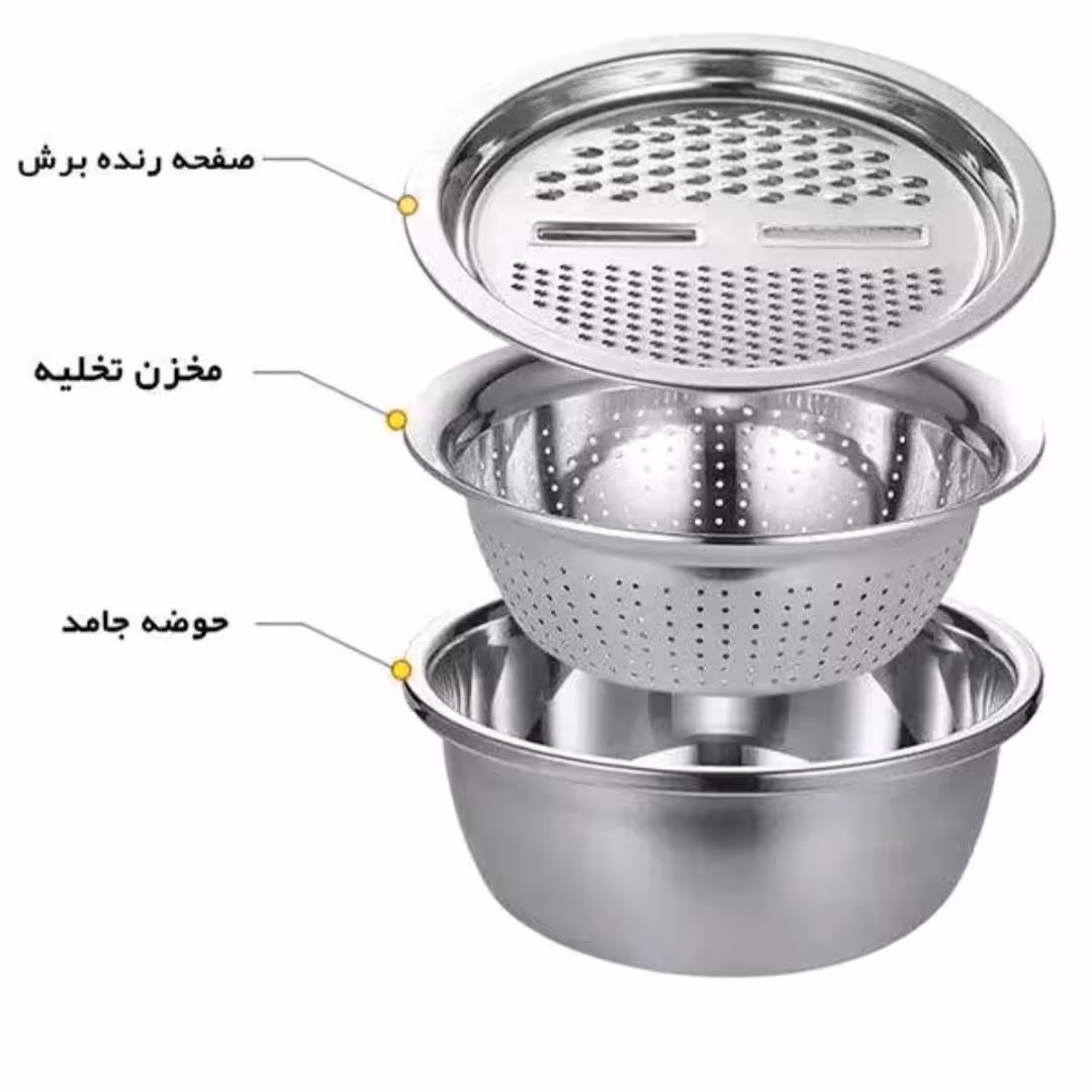 صافی لگن و رنده 3پارچه مارک یونیک 30سانت