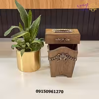 ست سطل و جعبه دستمال چوبی فلورین 10089
