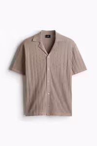 پیراهن بلوز دکمه دار مردانه یقه نر مخلوط کتان متناسب H&M