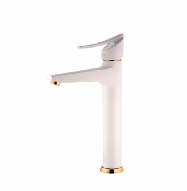 شیر روشویی پایه بلند درخشان مدل لوکس (واگنر) سفید