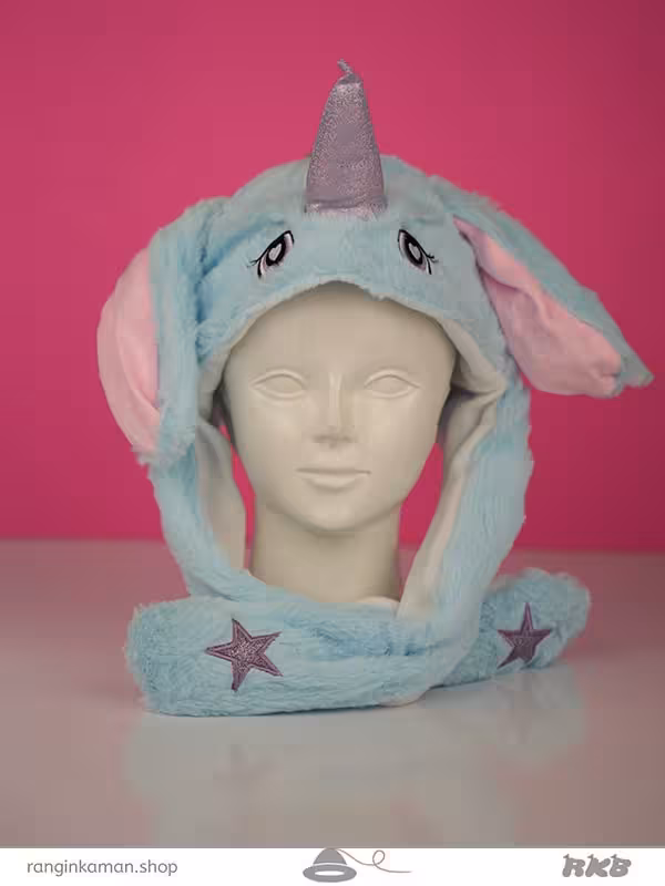 عروسک کلاه پمپی چراغ دار گوش متحرک Pompom hat doll with lights