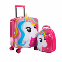 ست چمدان و کوله پشتی کودک هیس مدل SUPER TOTS UNICORN