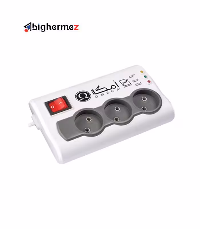 محافظ برق امگا مدل 3 خانه به طول کابل 3 متر مناسب برای کامپیوتر