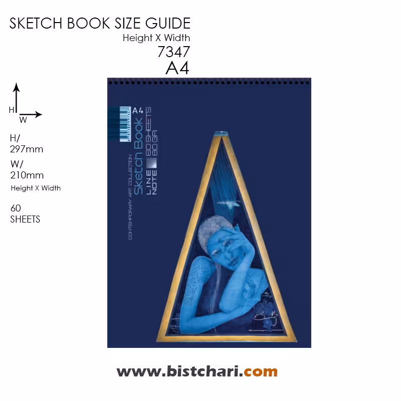 دفتر طراحی 60 برگ A4 مدل Contemporary art collection برند لاین نوت Line note