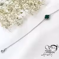 دستبند ونکلیف سبز نقره عیار 925 کد 20379