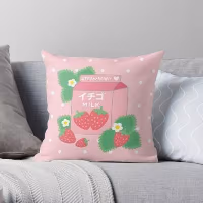 کاور کوسن طرح شیر توت فرنگی