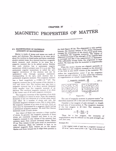 خرید و دانلود نسخه کامل کتاب HCV Chapter 37 Magnetic Properties of Matter Concepts of Physics H C Verma IIT JEE Part 2 various Engineering Entrance Exams