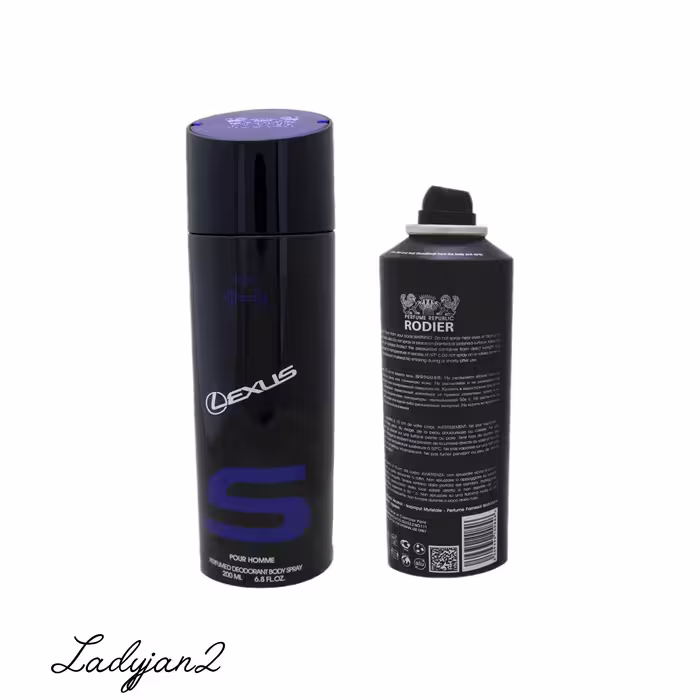 اسپری بدن مردانه رودیر لکسوس مدل آبی Lexus Blue