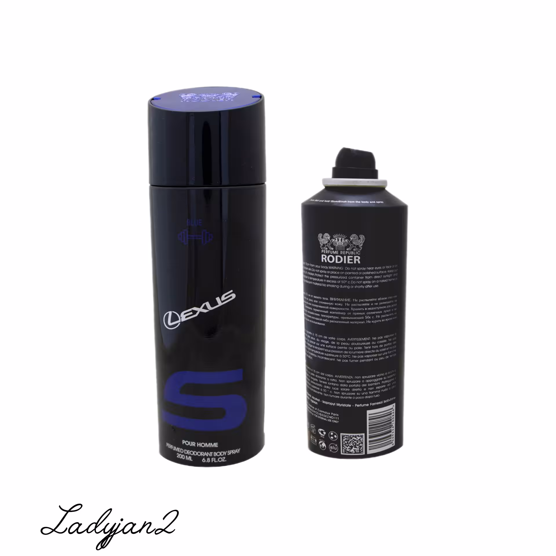 اسپری بدن مردانه رودیر لکسوس مدل آبی Lexus Blue