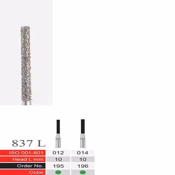 فرز الماسی دسته نقره ای BTM مدل Cylinder L 837L - فروشگاه تخصصی دندانپزشکی سپیرا