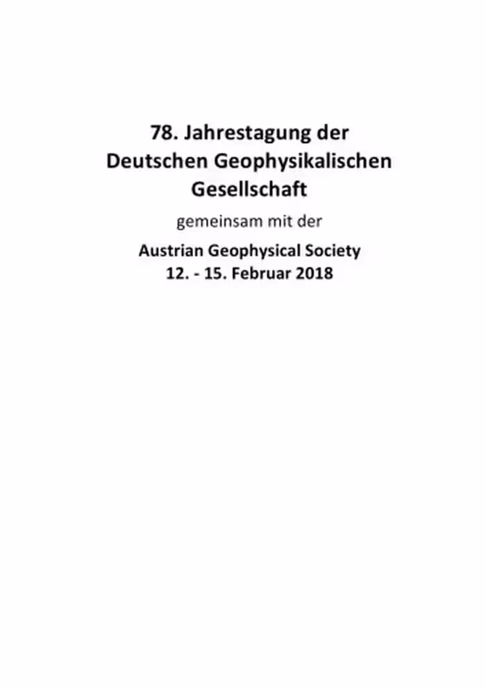 خرید و دانلود نسخه کامل کتاب 78. Jahrestagung der Deutschen Geophysikalischen Gesellschaft gemeinsam mit der Austrian Geophysical Society 12.-15. Februar 2018 in Leoben (Österreich)