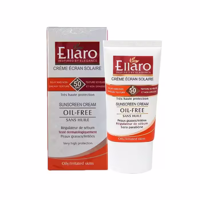 کرم ضد آفتاب spf 50 بی رنگ پوست چرب الارو
