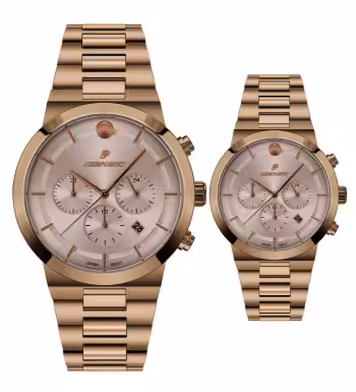 ساعت مچی ست گرناویک بند رزگلد و صفحه شامپاینی مدل 4660030