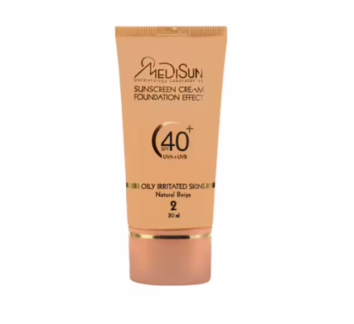 کرم ضد آفتاب کد 2 رنگ بژ طبیعی مدیسان SPF40 مناسب پوست چرب _ حجم 30 میلی لیتر