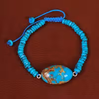 دستبند فیروزه خزامه کد 30415 - جواهری مشاهیر