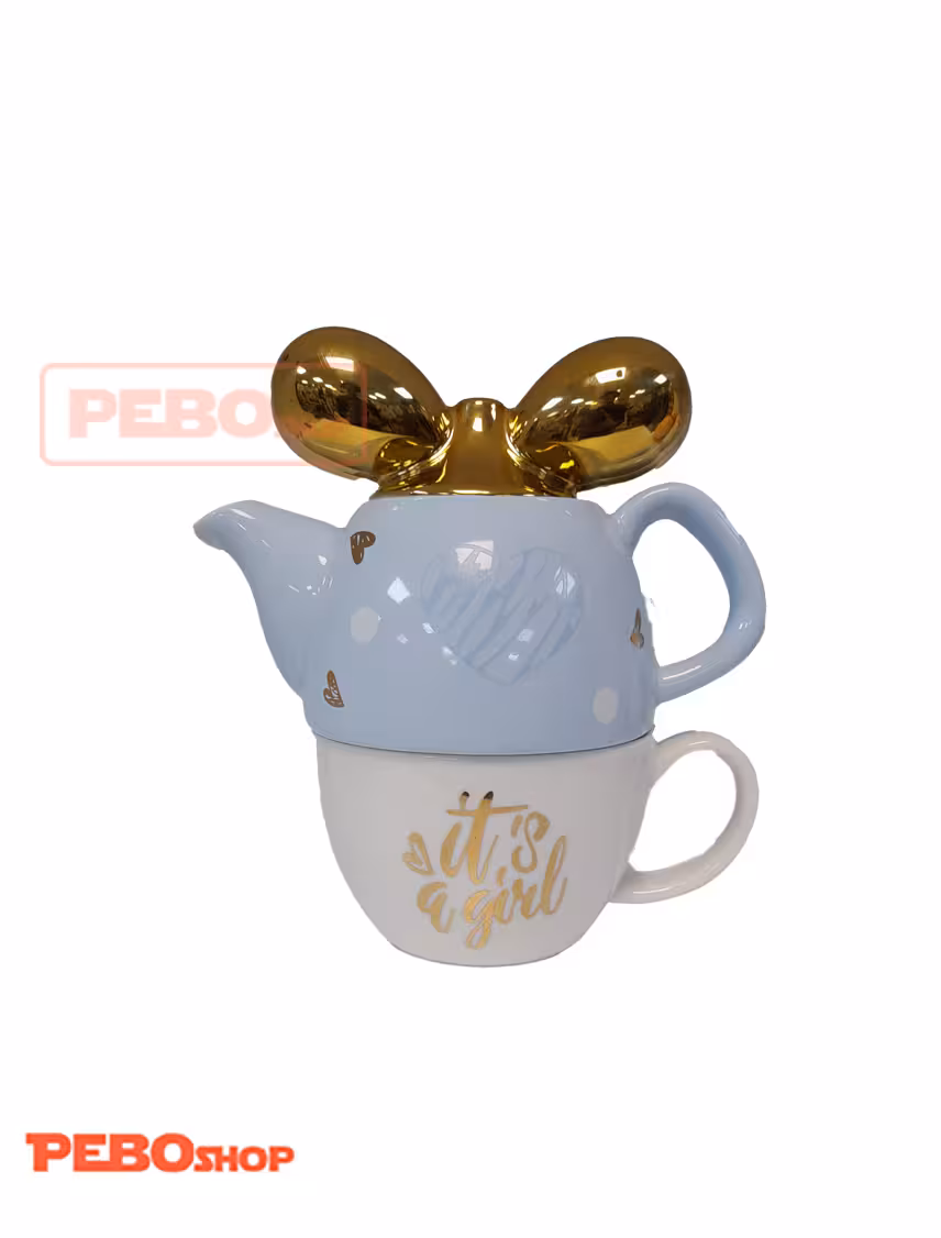 ست قوری و فنجان فانتزی (آبی)