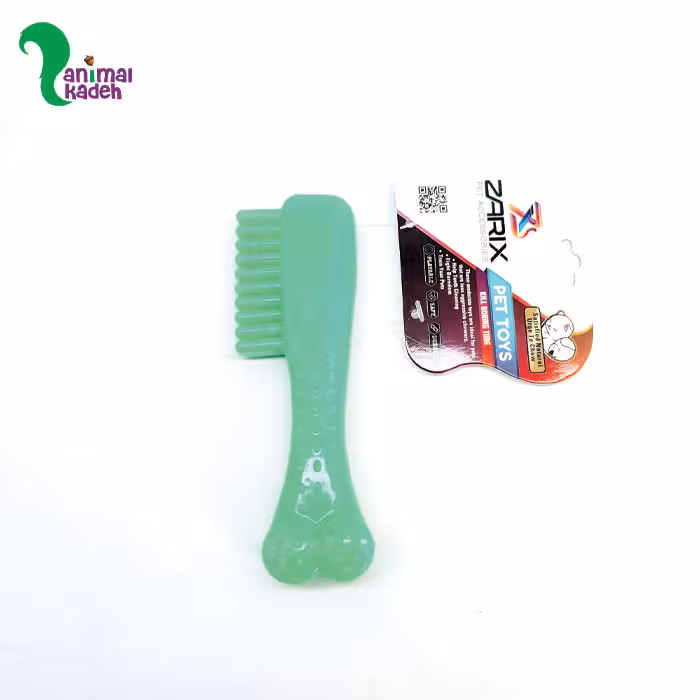 اسباب بازی دندانی سگ طرح شانه مسطح (سبز)