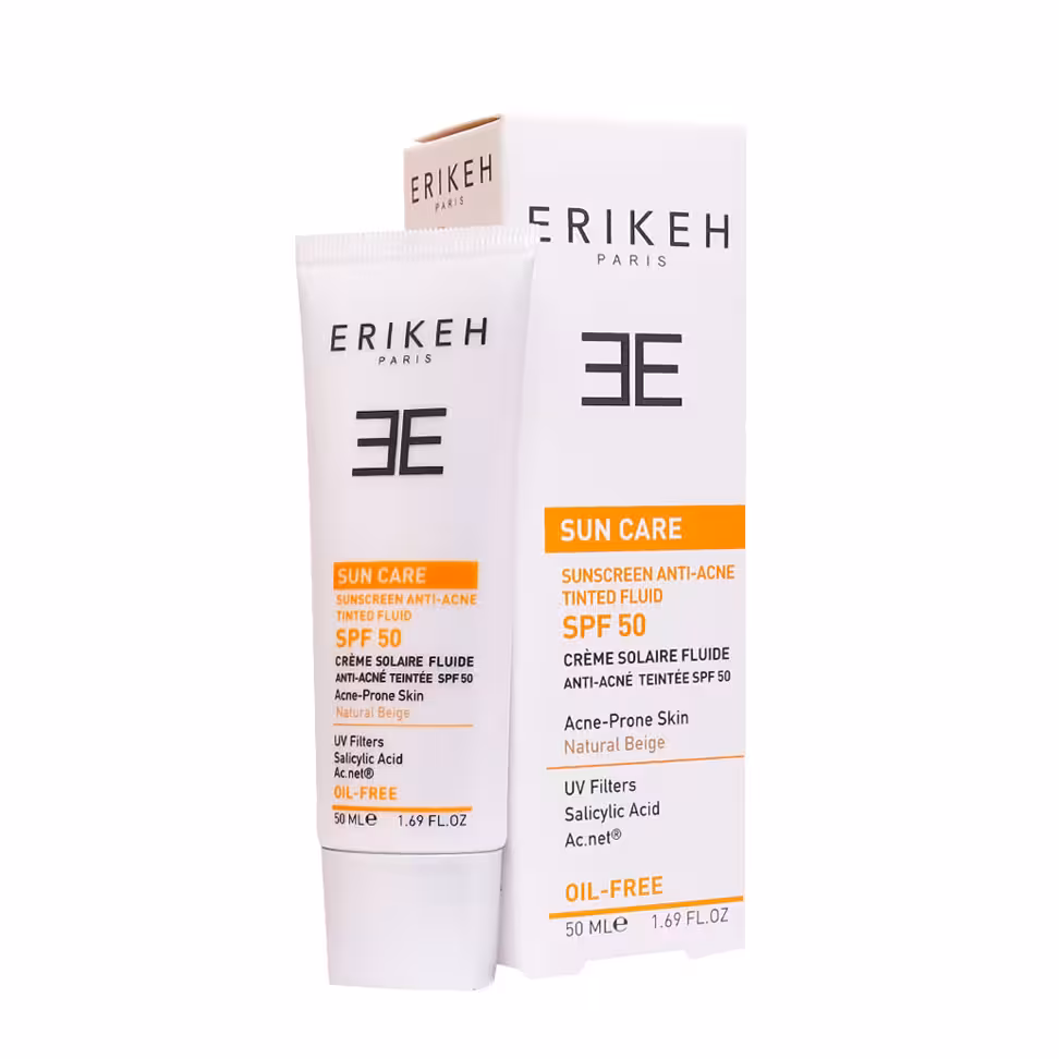 فلوئید ضد آفتاب و ضد جوش SPF50 اریکه (بژ طبیعی)