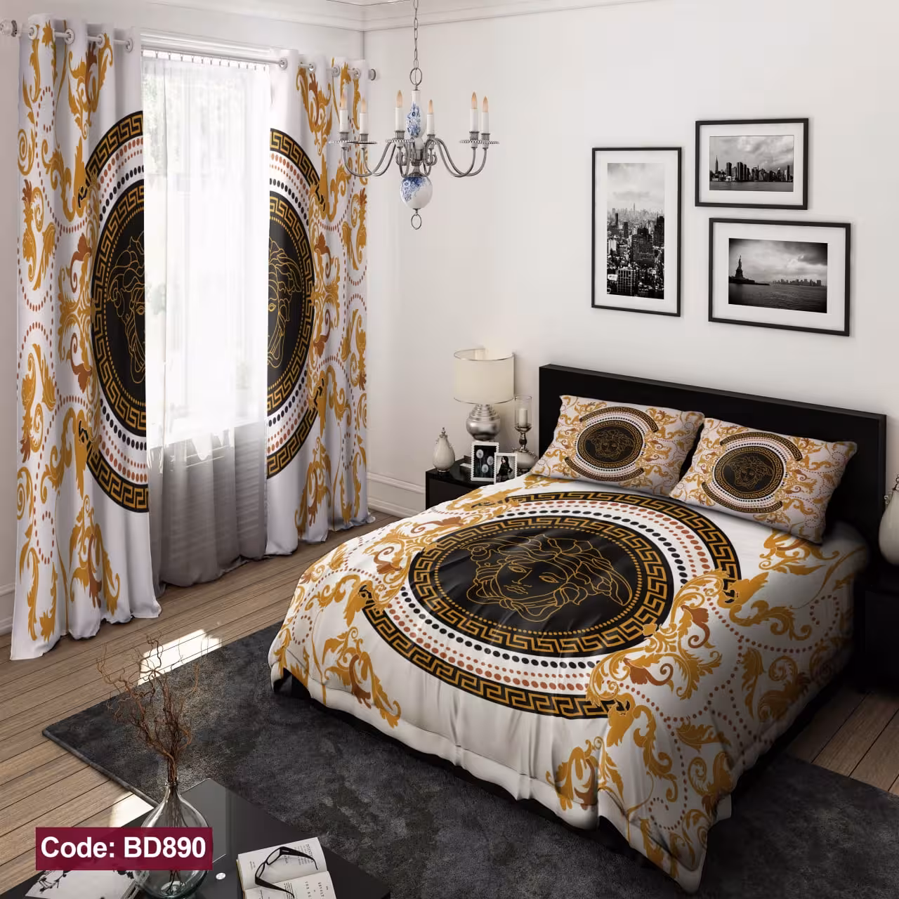 ست 6 تکه روتختی مخمل ضد لک ترک طرح بزرگسال کد 890