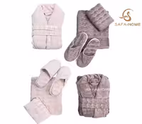 سرویس حوله عروس و داماد طرح ونتو کالباسی گلبهی 8 تکه