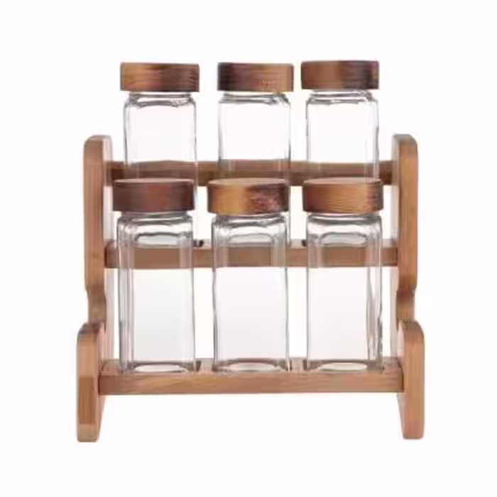 ست جا ادویه 6 پارچه ال وی طرح کلاسیک کد 6353460687 به همراه استند