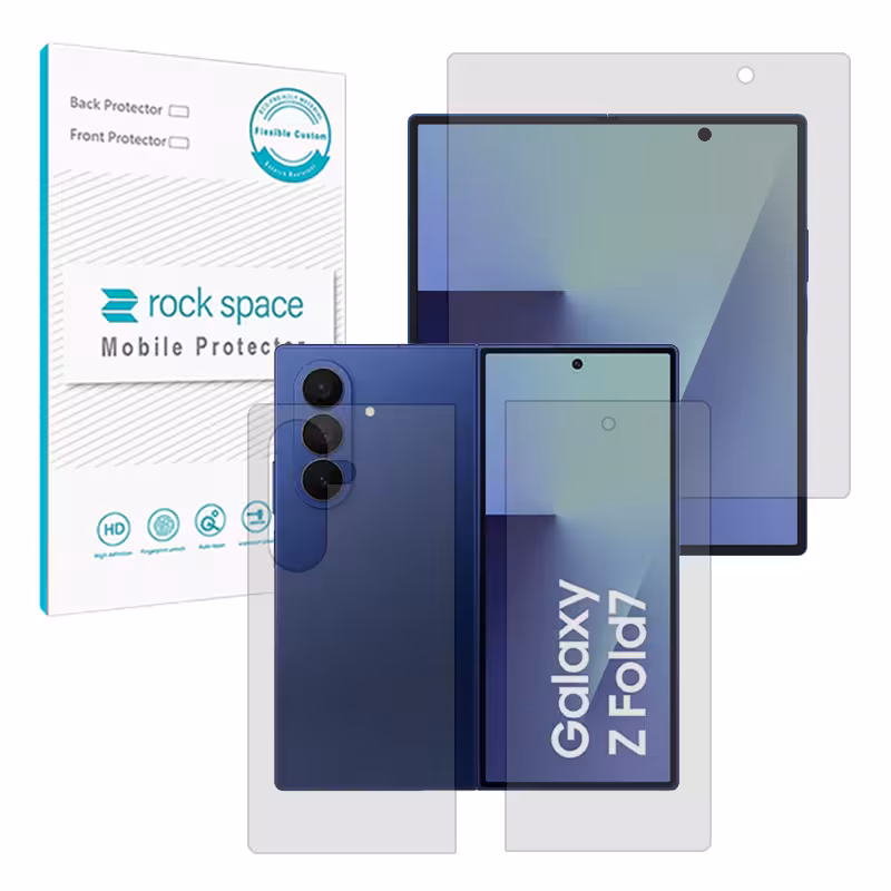 گلس صفحه نمایش و پشت گوشی سامسونگ Galaxy Z Fold7 مدل نانو هیدروژل مات برند راک اسپیس کد LSS