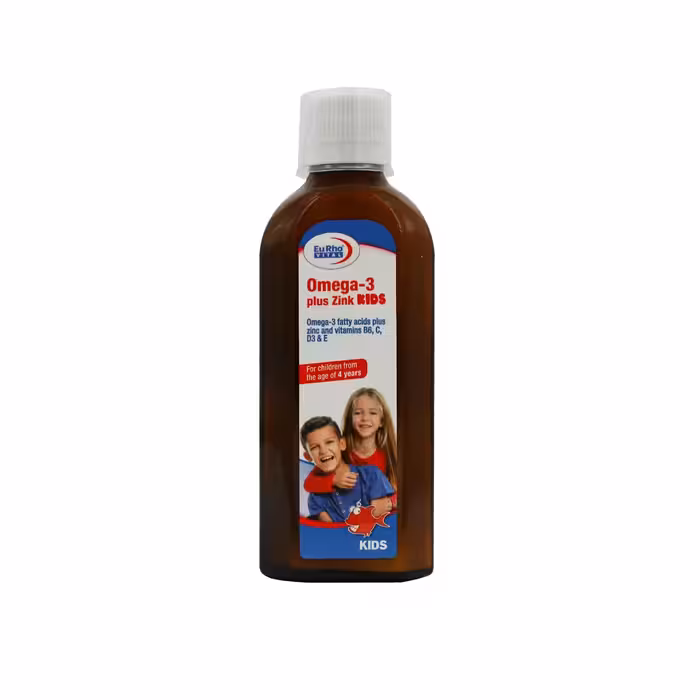 شربت امگا 3 پلاس زینک کیدز یوروویتال 200 میلی لیتر