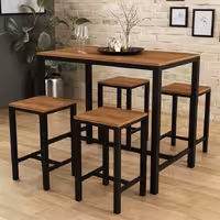 تک میز فایبر گلاس چوب فلز کد روستیک  8549