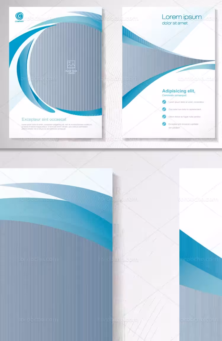وکتور طرح بروشور شرکتی آبی | گرافیک با طعم تربچه