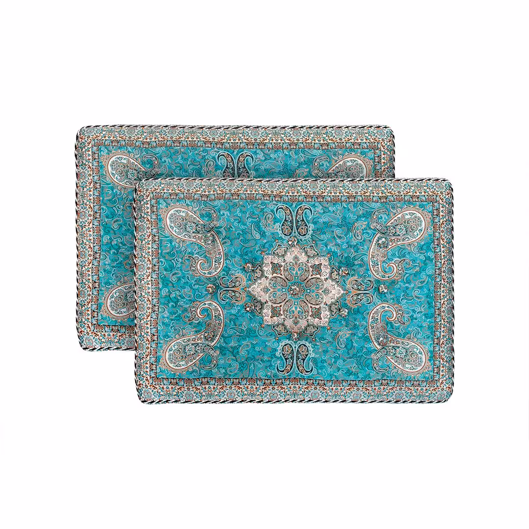 پشتی سنتی طرح الماس رنگ سبز  (یک جفت)