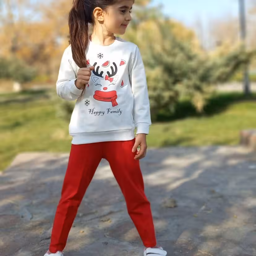 بلوز شلوار دخترانه ست جنس پنبه سایز 40 و 45 تک رنگ