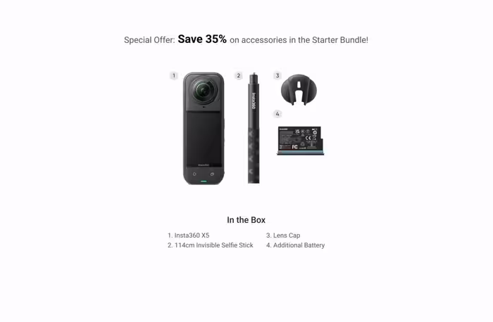 پکیج آغازین دوربین اینستا 360 مدل X5
