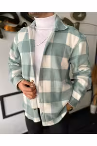 پیراهن پشمی نعناعی Unisex Oversize ضخیم زمستانی اصل - 2730