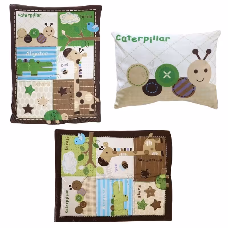 سرویس خواب 3 تکه نوزادی طرح حیوانات کاترپیلار Caterpillar