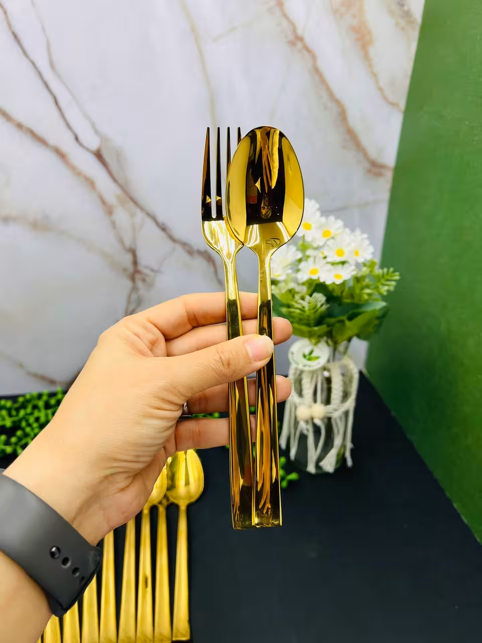 قاشق و چنگال طلا G5016