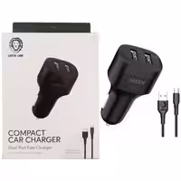 شارژر فندکی 2 پورت با کابل Type C فست 2.4 آمپر 12W Green Lion C24T