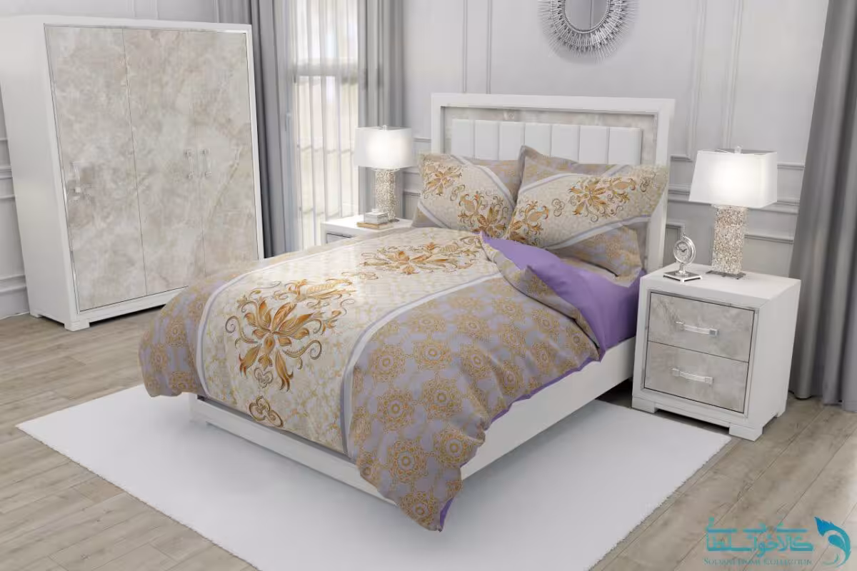 روتختی طرح داماس دونفره برند Turkev کد K316