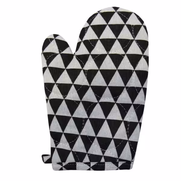 لینوود دستکش طرح مثلثی سفید-مشکی