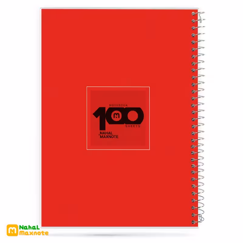 دفتر100 برگ سیمی طلقی رنگ قرمز کد 3120