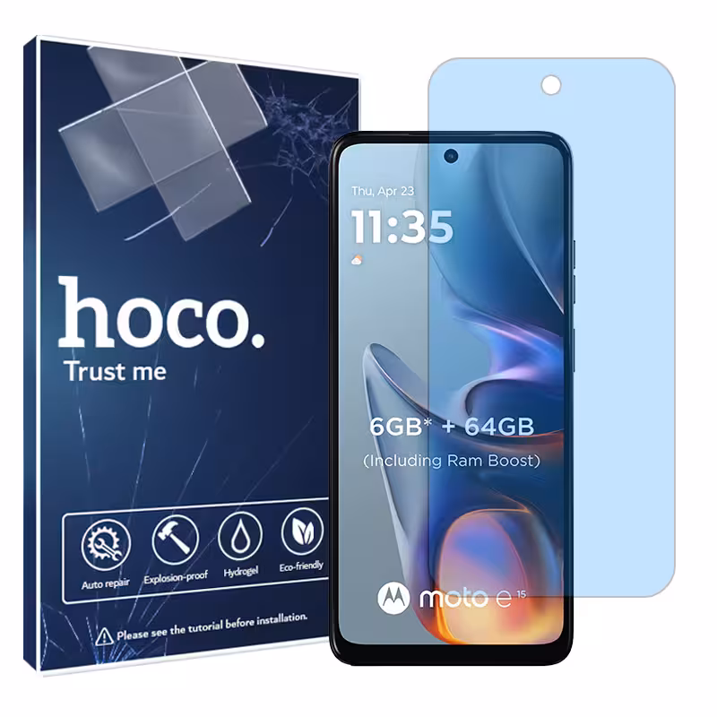 گلس موتورولا Moto E15 مدل هیدروژلی آنتی بلو برند هوکو کد S