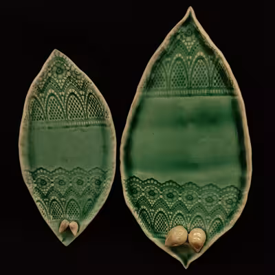 شیرینی خوری سرامیکی هیوا طرح سرو شیراز کد 11016457 مجموعه 2 عددی