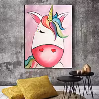 تابلو شاسی بکلیت طرح نقاشی اسب شاخ دار مدل SH-13708