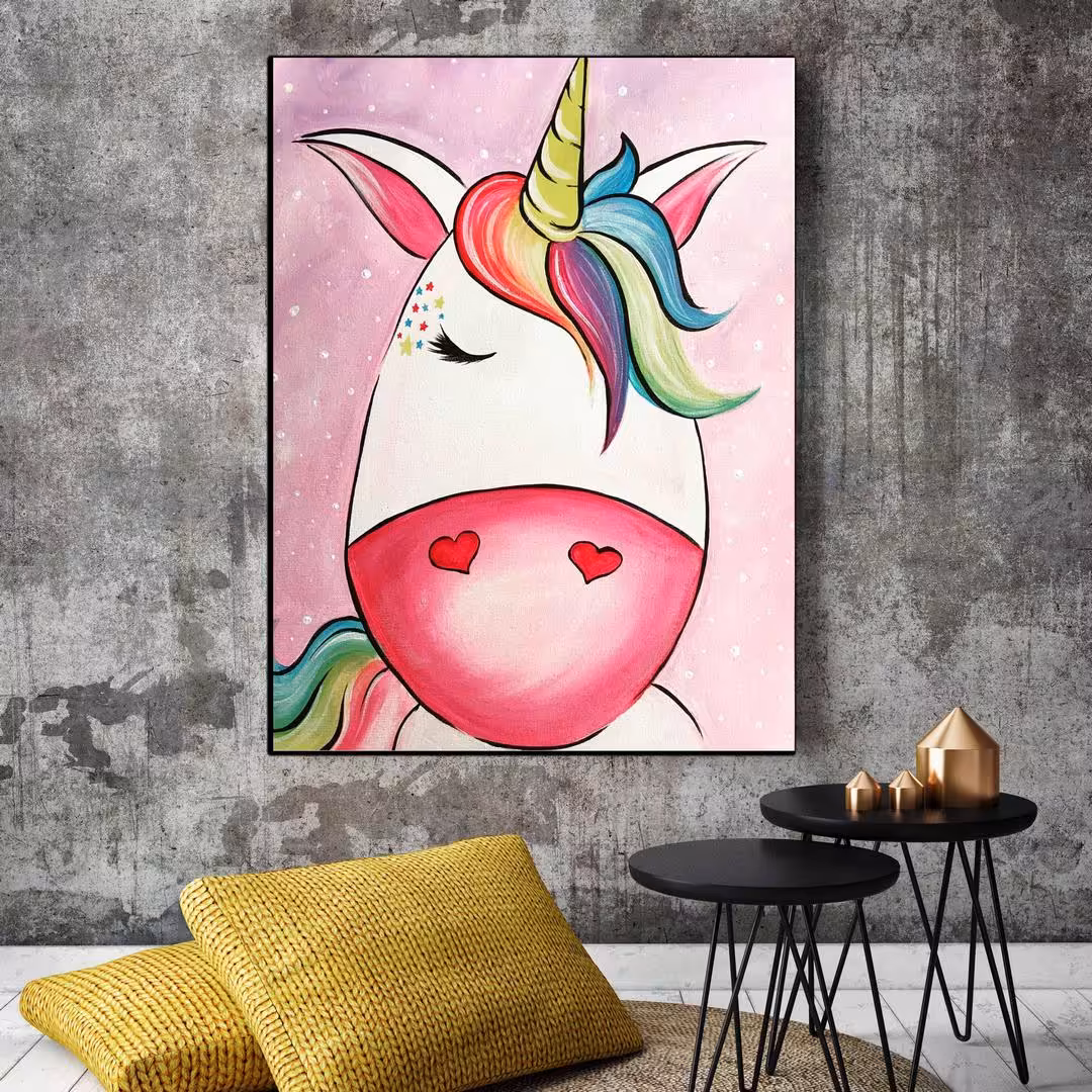 تابلو شاسی بکلیت طرح نقاشی اسب شاخ دار مدل SH-13708